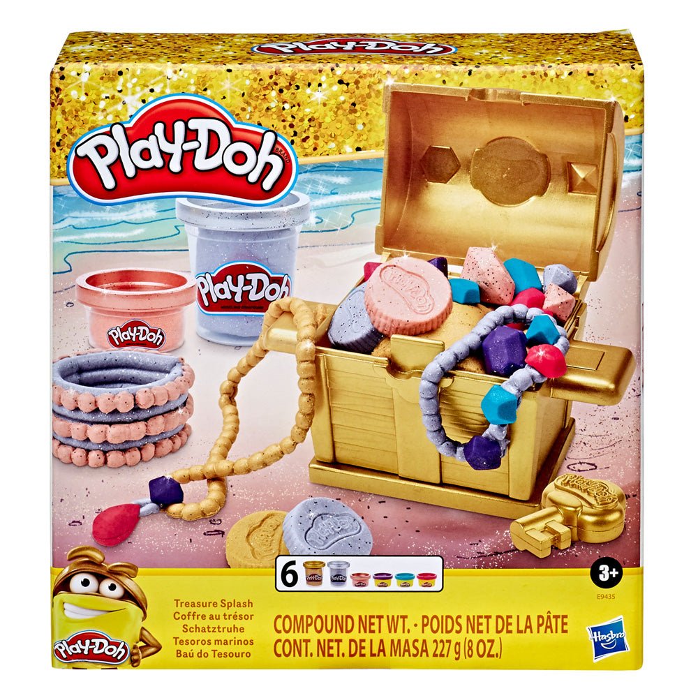 Play-Doh Gold Collection Treasure Splash Playset: Mold Golden Jewelry & Coins