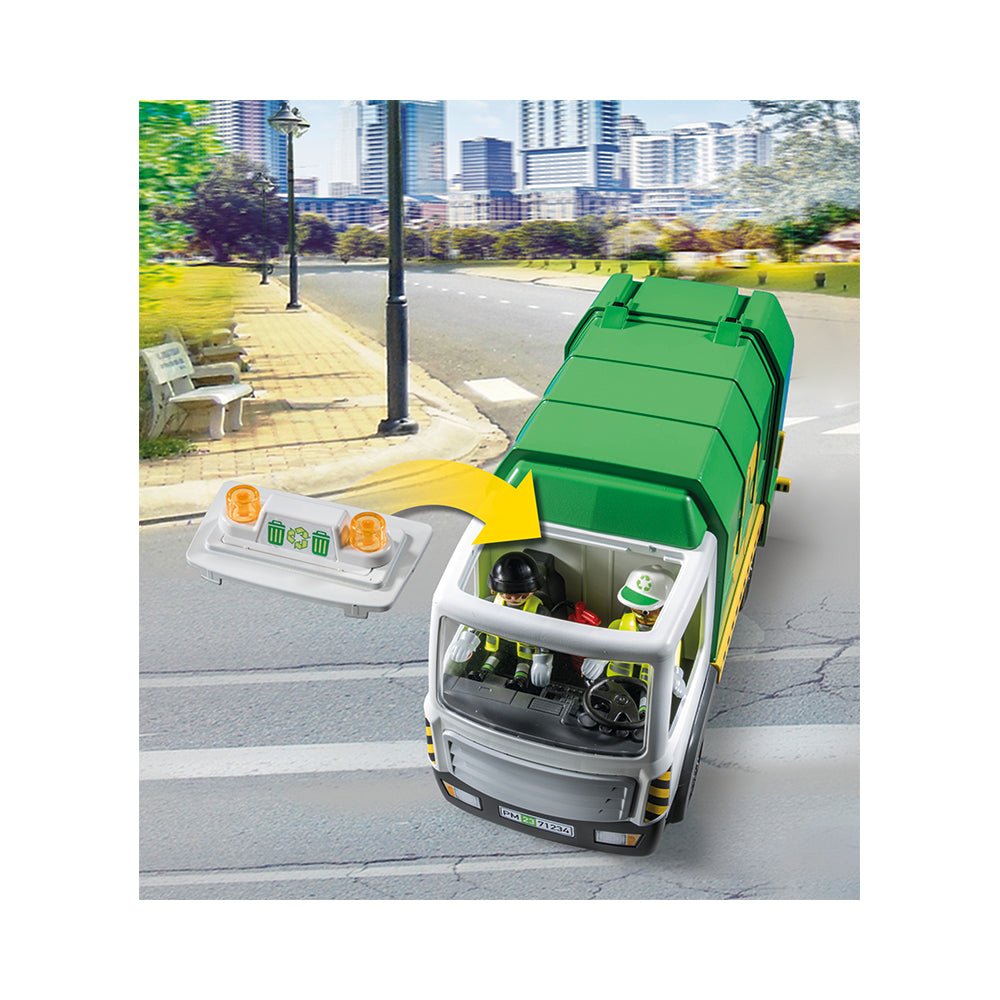 Interactive Playmobil City Life Recycling Truck Toy with Bins & Figures