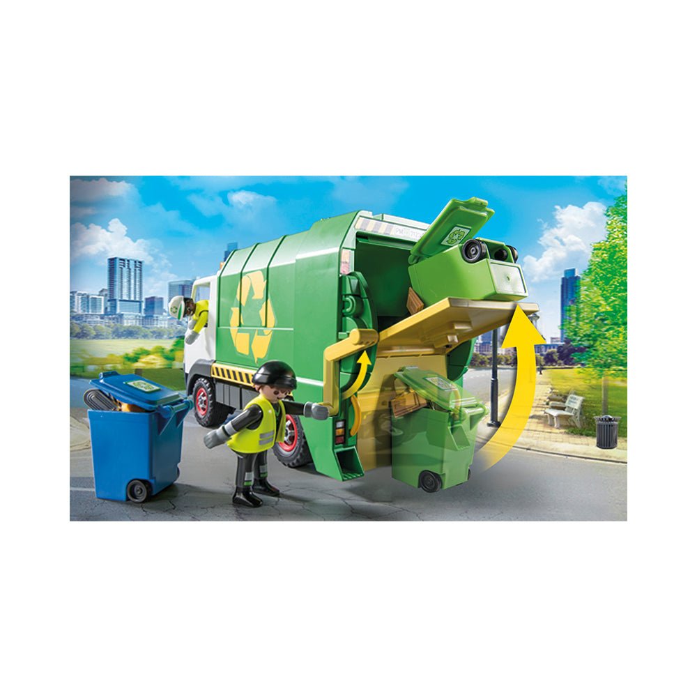 Interactive Playmobil City Life Recycling Truck Toy with Bins & Figures