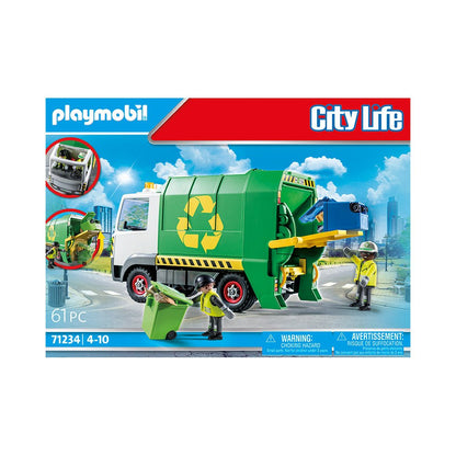 Interactive Playmobil City Life Recycling Truck Toy with Bins & Figures