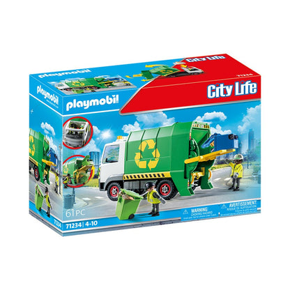 Interactive Playmobil City Life Recycling Truck Toy with Bins & Figures