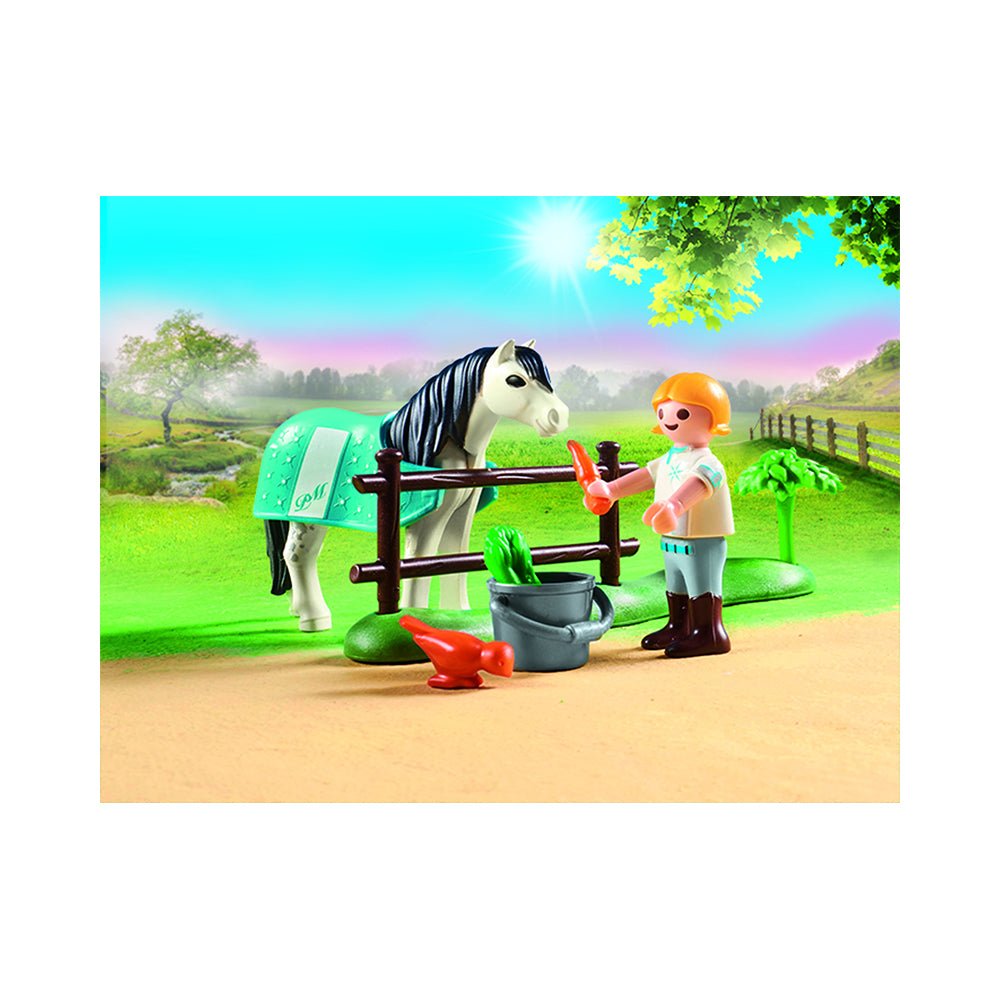 Playmobil Classic Collectible Pony with Girl Figure & Grooming Kit