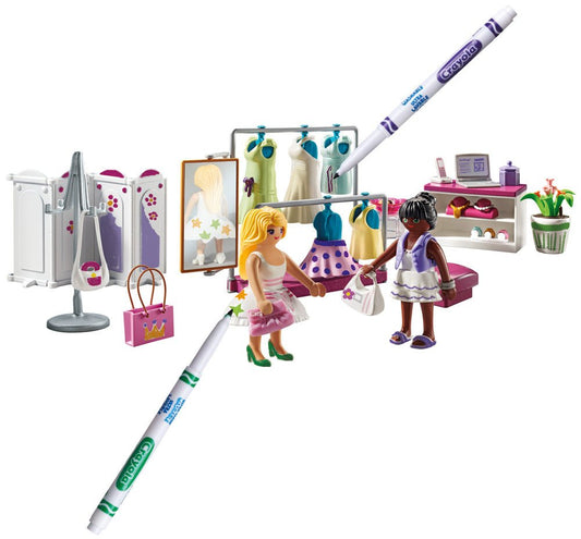 Playmobil Color Backstage Creative Fashion Design Set with Crayola Washable Markers
