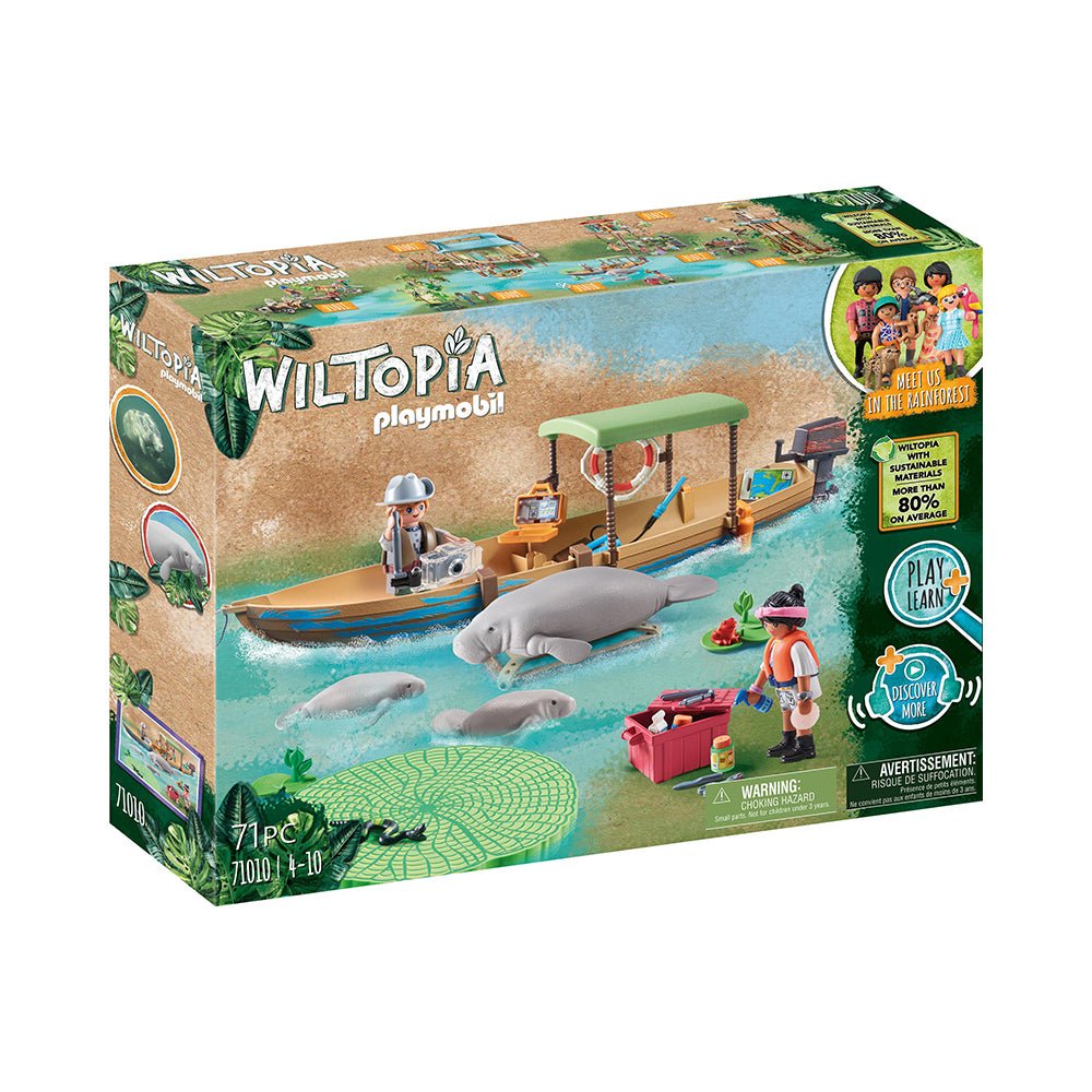 Playmobil Wiltopia Manatee Boat Trip Playset: Sustainable Water Adventure for Kids