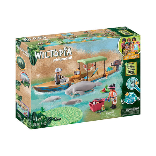 Playmobil Wiltopia Manatee Boat Trip Playset: Sustainable Water Adventure for Kids
