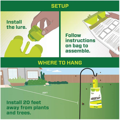 RESCUE One Season Japanese Beetle Trap: Effective Outdoor Garden Pest Control Solution