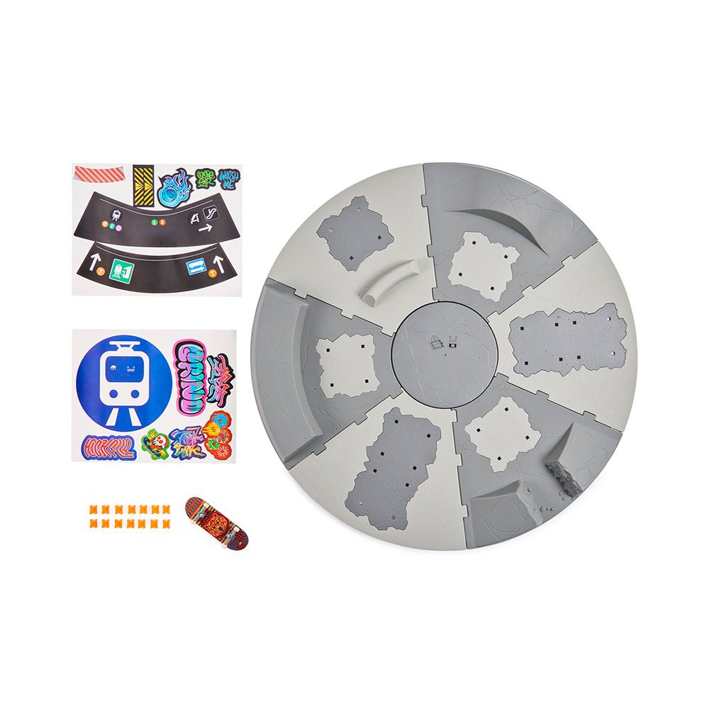 Tech Deck Authentic Fingerboard Turntable Skatepark Playset with Vehicle Figure